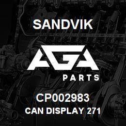 CP002983 Sandvik CAN DISPLAY 271 | AGA Parts