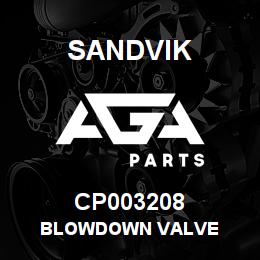 CP003208 Sandvik BLOWDOWN VALVE | AGA Parts
