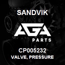 CP005232 Sandvik VALVE, PRESSURE | AGA Parts