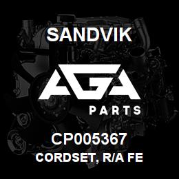 CP005367 Sandvik CORDSET, R/A FE | AGA Parts