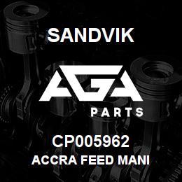 CP005962 Sandvik ACCRA FEED MANI | AGA Parts
