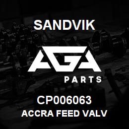 CP006063 Sandvik ACCRA FEED VALV | AGA Parts