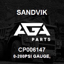 CP006147 Sandvik 0-200PSI GAUGE, | AGA Parts