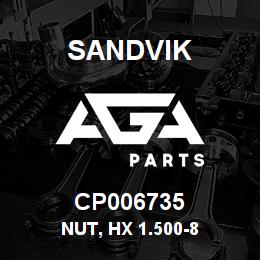 CP006735 Sandvik NUT, HX 1.500-8 | AGA Parts