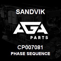 CP007081 Sandvik PHASE SEQUENCE | AGA Parts
