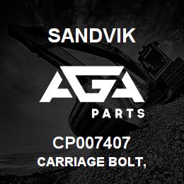 CP007407 Sandvik CARRIAGE BOLT, | AGA Parts