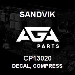 CP13020 Sandvik DECAL, COMPRESS | AGA Parts