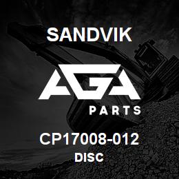 CP17008-012 Sandvik DISC | AGA Parts