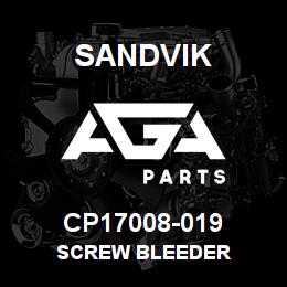 CP17008-019 Sandvik SCREW BLEEDER | AGA Parts