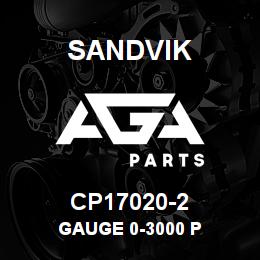 CP17020-2 Sandvik GAUGE 0-3000 P | AGA Parts