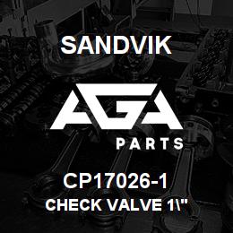 CP17026-1 Sandvik CHECK VALVE 1" | AGA Parts