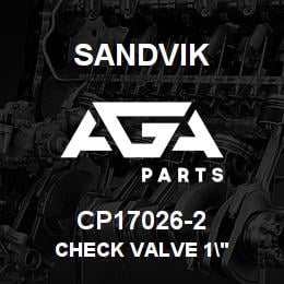 CP17026-2 Sandvik CHECK VALVE 1" | AGA Parts