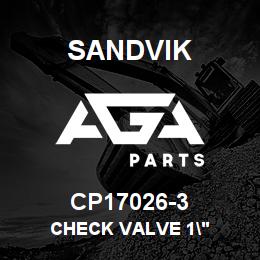 CP17026-3 Sandvik CHECK VALVE 1" | AGA Parts