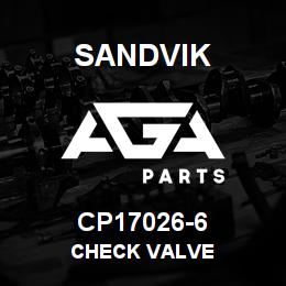 CP17026-6 Sandvik CHECK VALVE | AGA Parts