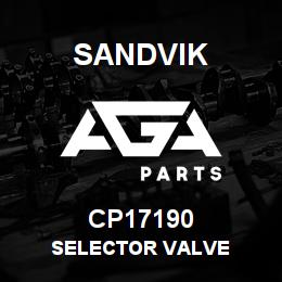 CP17190 Sandvik SELECTOR VALVE | AGA Parts