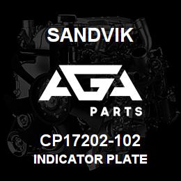 CP17202-102 Sandvik INDICATOR PLATE | AGA Parts