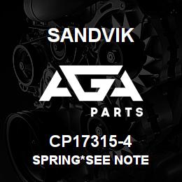 CP17315-4 Sandvik SPRING*SEE NOTE | AGA Parts