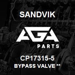 CP17315-5 Sandvik BYPASS VALVE ** | AGA Parts