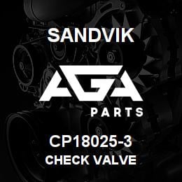CP18025-3 Sandvik CHECK VALVE | AGA Parts