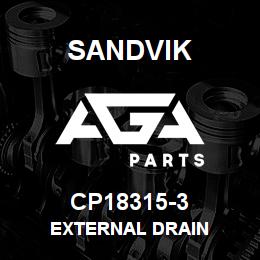 CP18315-3 Sandvik EXTERNAL DRAIN | AGA Parts