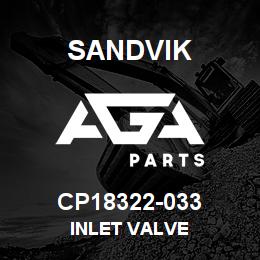 CP18322-033 Sandvik INLET VALVE | AGA Parts