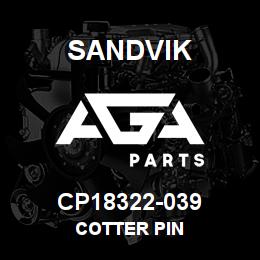 CP18322-039 Sandvik COTTER PIN | AGA Parts