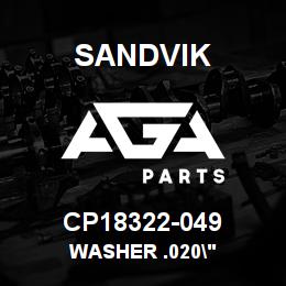 CP18322-049 Sandvik WASHER .020" | AGA Parts