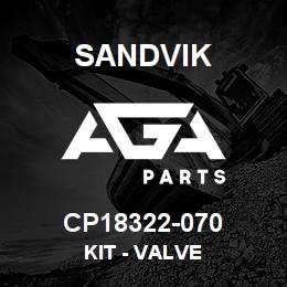 CP18322-070 Sandvik KIT - VALVE | AGA Parts