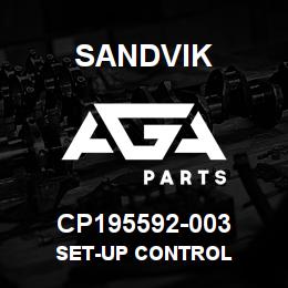 CP195592-003 Sandvik SET-UP CONTROL | AGA Parts