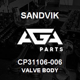 CP31106-006 Sandvik VALVE BODY | AGA Parts