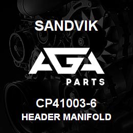 CP41003-6 Sandvik HEADER MANIFOLD | AGA Parts