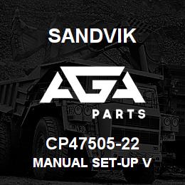 CP47505-22 Sandvik MANUAL SET-UP V | AGA Parts