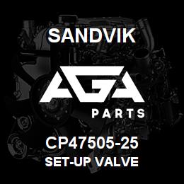 CP47505-25 Sandvik SET-UP VALVE | AGA Parts