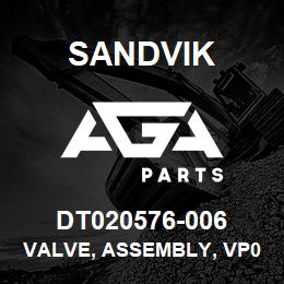 DT020576-006 Sandvik VALVE, ASSEMBLY, VP01B* | AGA Parts