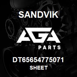 DT65654775071 Sandvik SHEET | AGA Parts