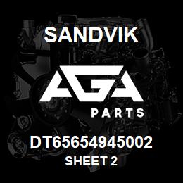 DT65654945002 Sandvik SHEET 2 | AGA Parts