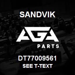 DT77009561 Sandvik SEE T-TEXT | AGA Parts