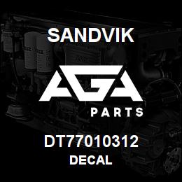 DT77010312 Sandvik DECAL | AGA Parts