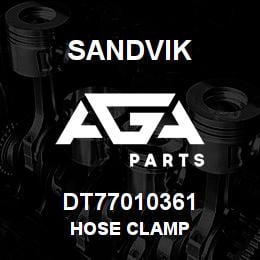 DT77010361 Sandvik HOSE CLAMP | AGA Parts