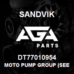 DT77010954 Sandvik MOTO PUMP GROUP (SEE T-TEXT) NA | AGA Parts