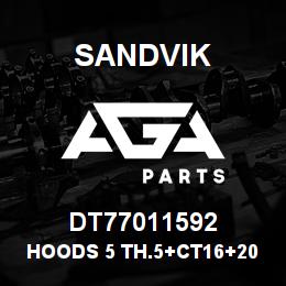 DT77011592 Sandvik HOODS 5 TH.5+CT16+2012 | AGA Parts