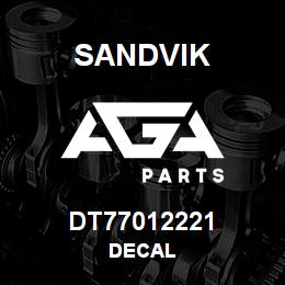 DT77012221 Sandvik DECAL | AGA Parts
