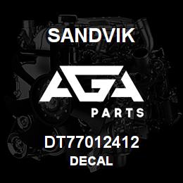 DT77012412 Sandvik DECAL | AGA Parts