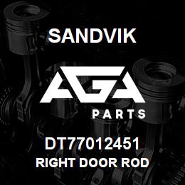DT77012451 Sandvik RIGHT DOOR ROD | AGA Parts
