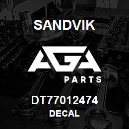 DT77012474 Sandvik DECAL | AGA Parts
