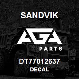 DT77012637 Sandvik DECAL | AGA Parts