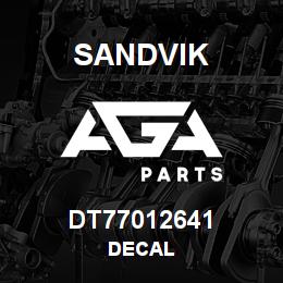 DT77012641 Sandvik DECAL | AGA Parts