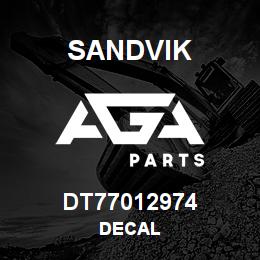 DT77012974 Sandvik DECAL | AGA Parts