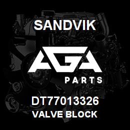DT77013326 Sandvik VALVE BLOCK | AGA Parts