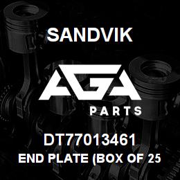DT77013461 Sandvik END PLATE (BOX OF 25 PCS) | AGA Parts